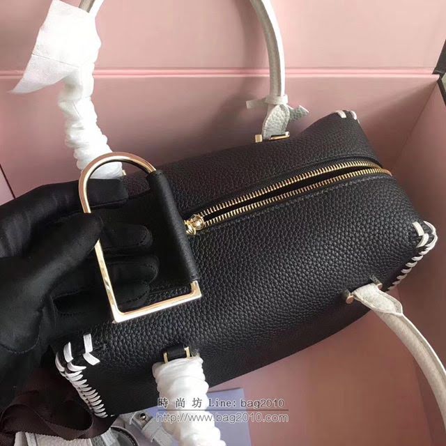 DELVAUX女包 Delvau單肩斜挎包 半手工Cool box 中號 德爾沃女手提包 手拎包 黑色編織  fcs1200